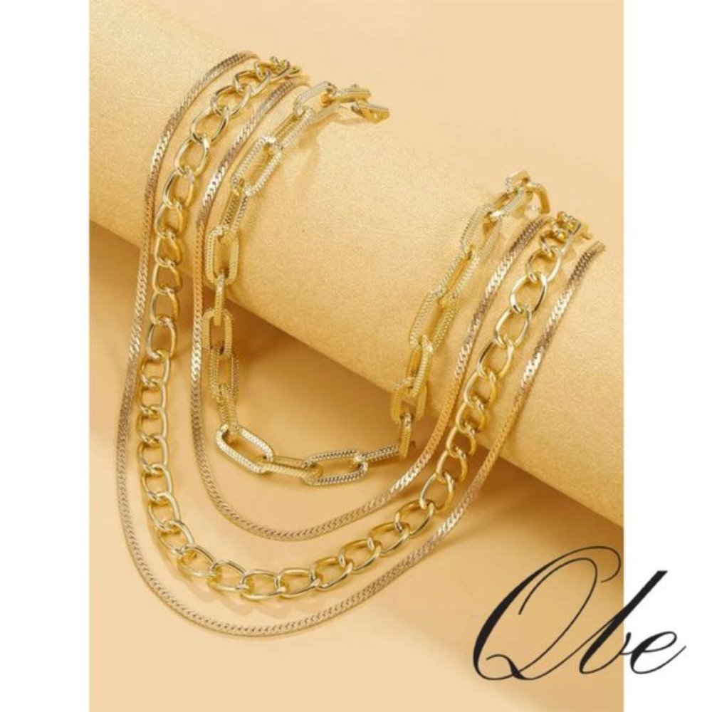 Qbe Chain Layered Necklace